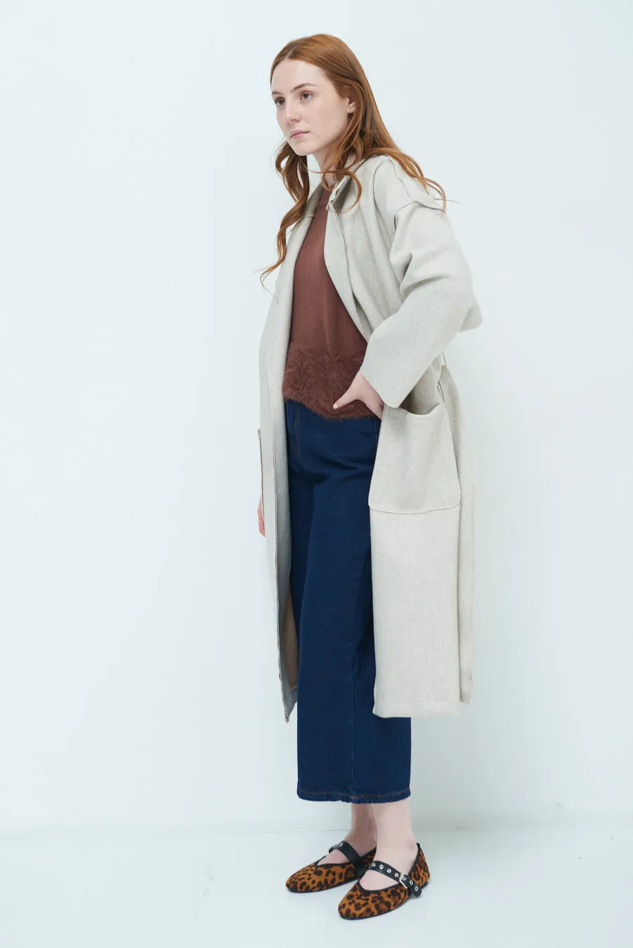 Oversized long coat with wide lapels wholesale