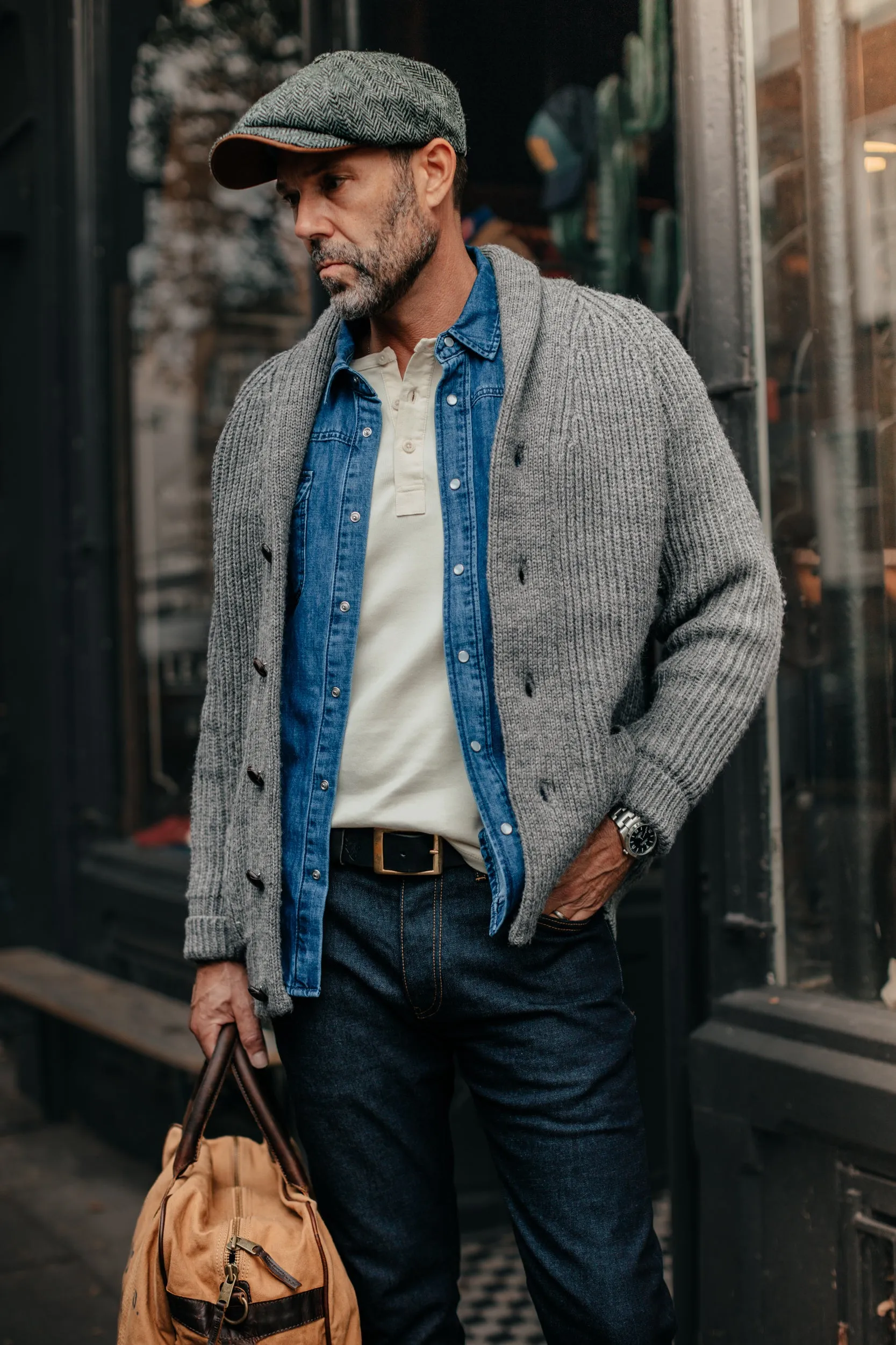 Pioneer British Wool Cardigan Grey