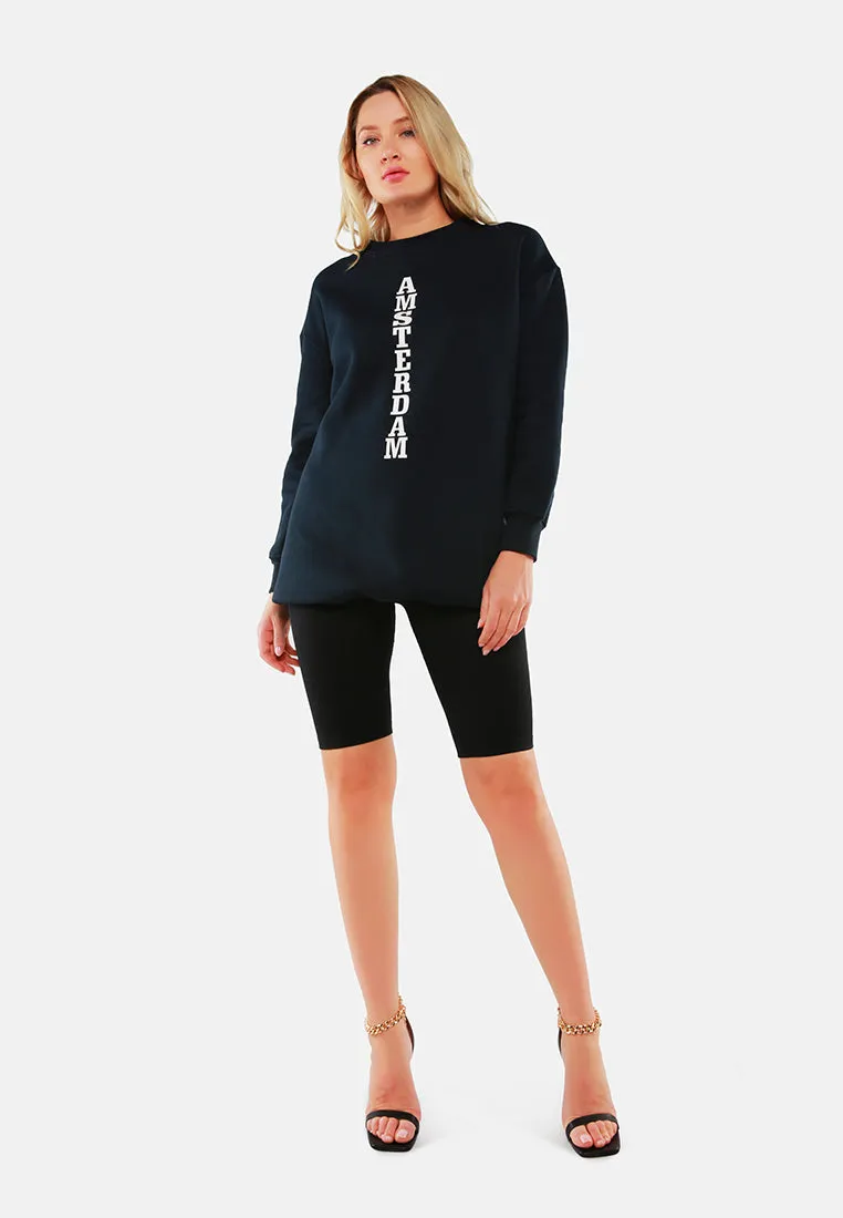 Printed Oversized Live-In Sweatshirt