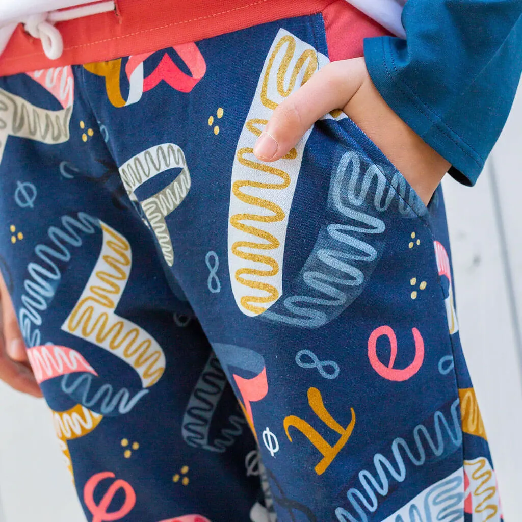 "Boundless Love" Mathematical Symbols Fuzzy Fleece Jogger Pants