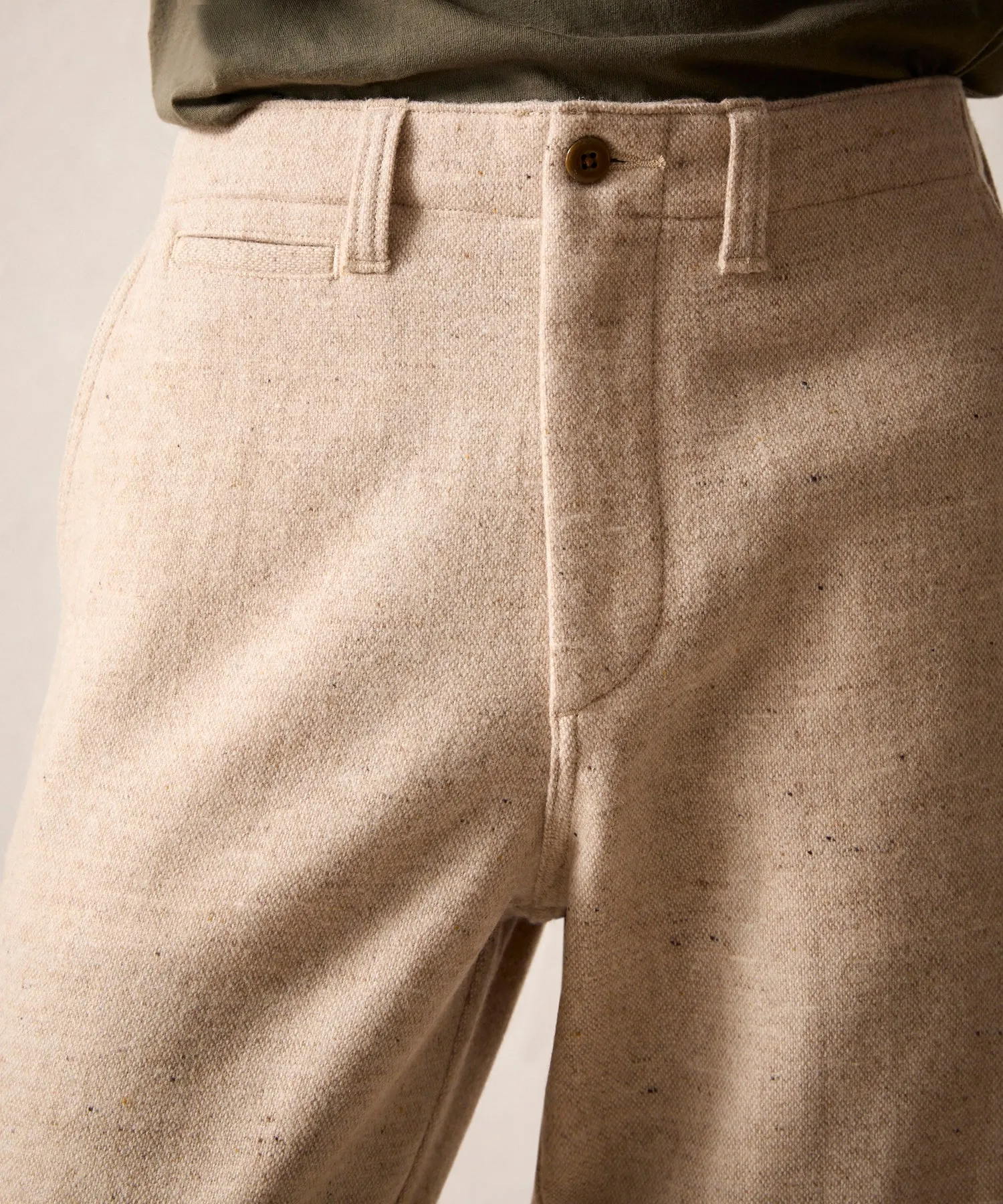 Relaxed Donegal Trouser in Oatmeal