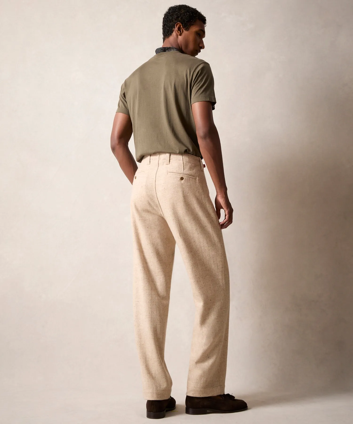 Relaxed Donegal Trouser in Oatmeal