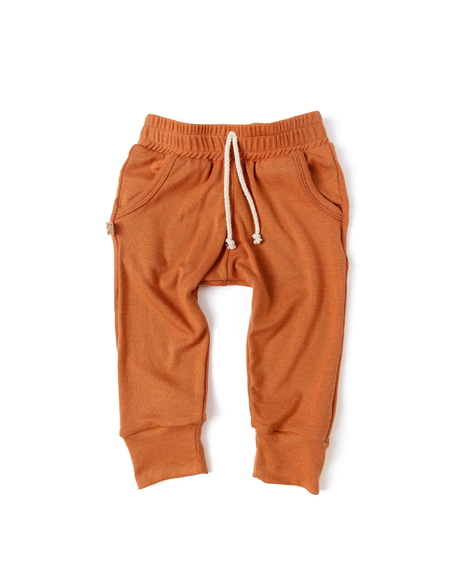 rib knit jogger - pumpkin