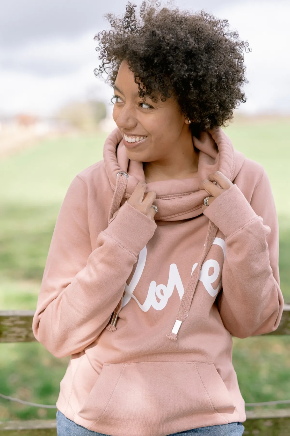 Rose Love Cowl Neck Hoodie