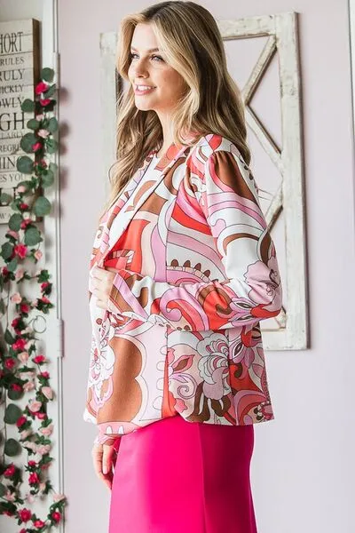 Shawl Floral Open Blazers