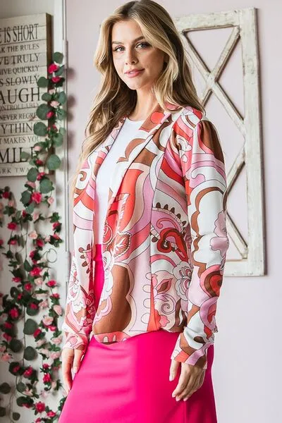 Shawl Floral Open Blazers