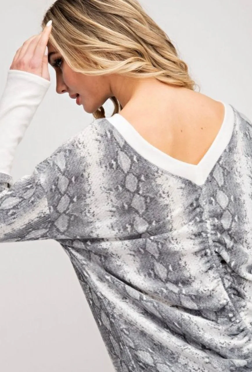 Snake Print Haley Sweater Top