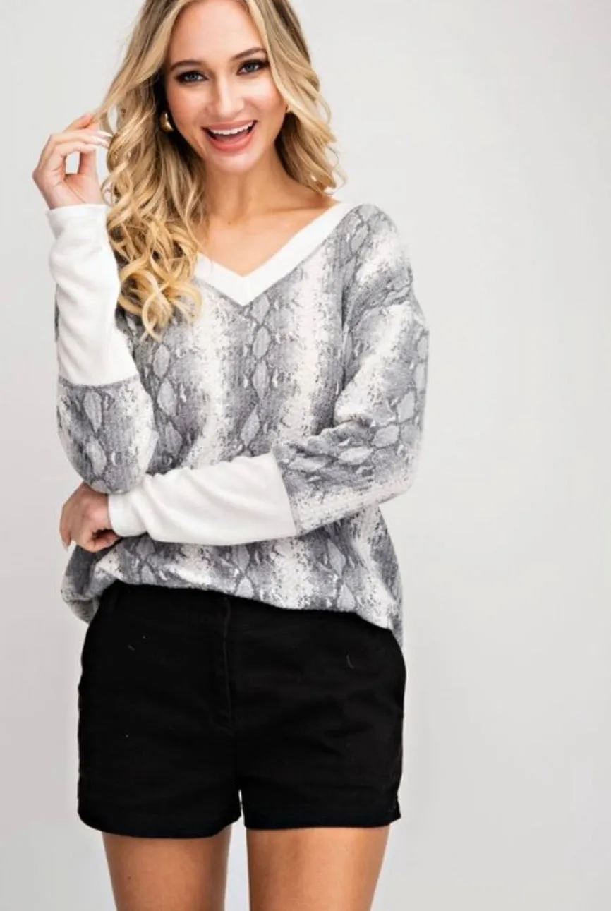 Snake Print Haley Sweater Top