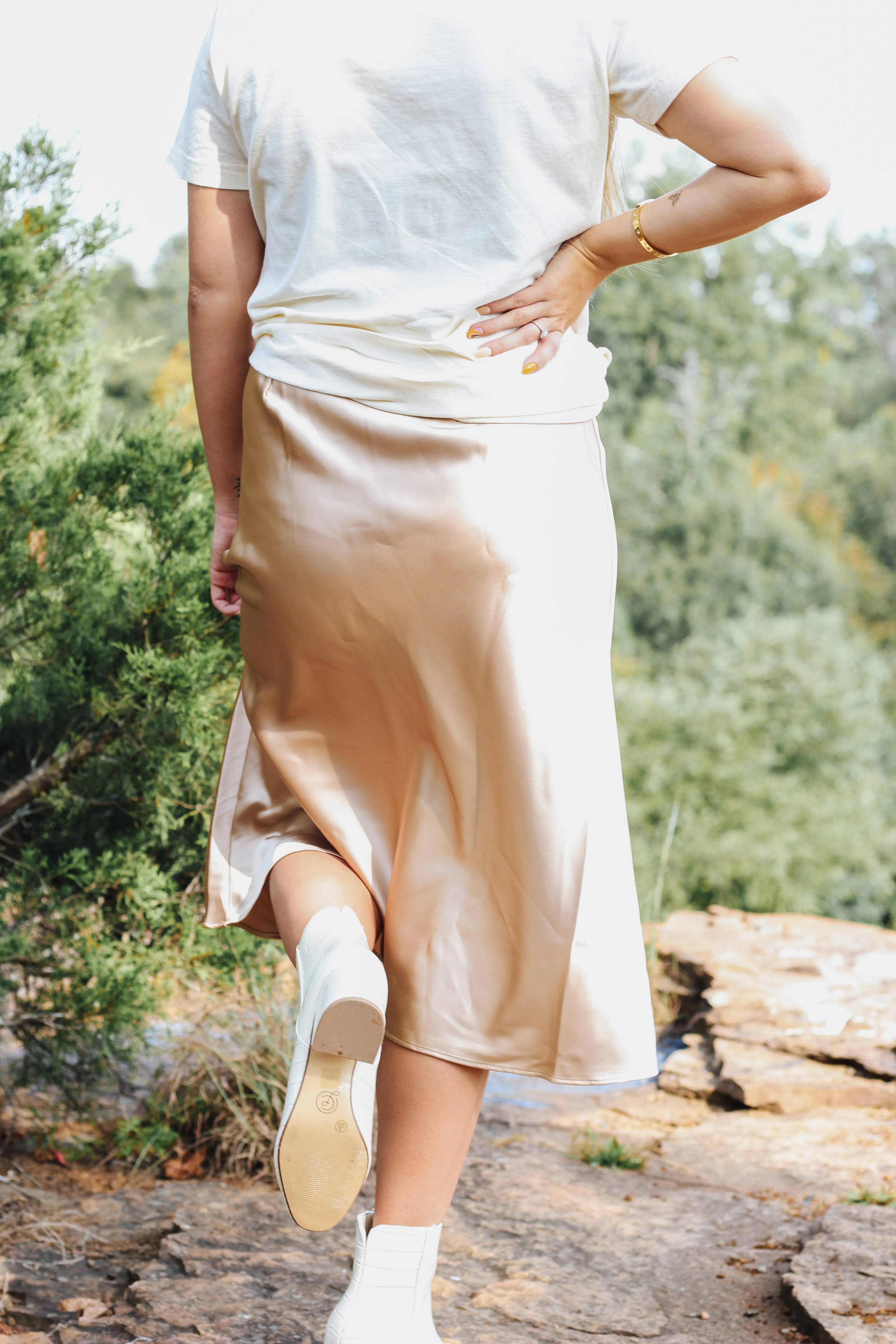 Street Style Gold Skirt