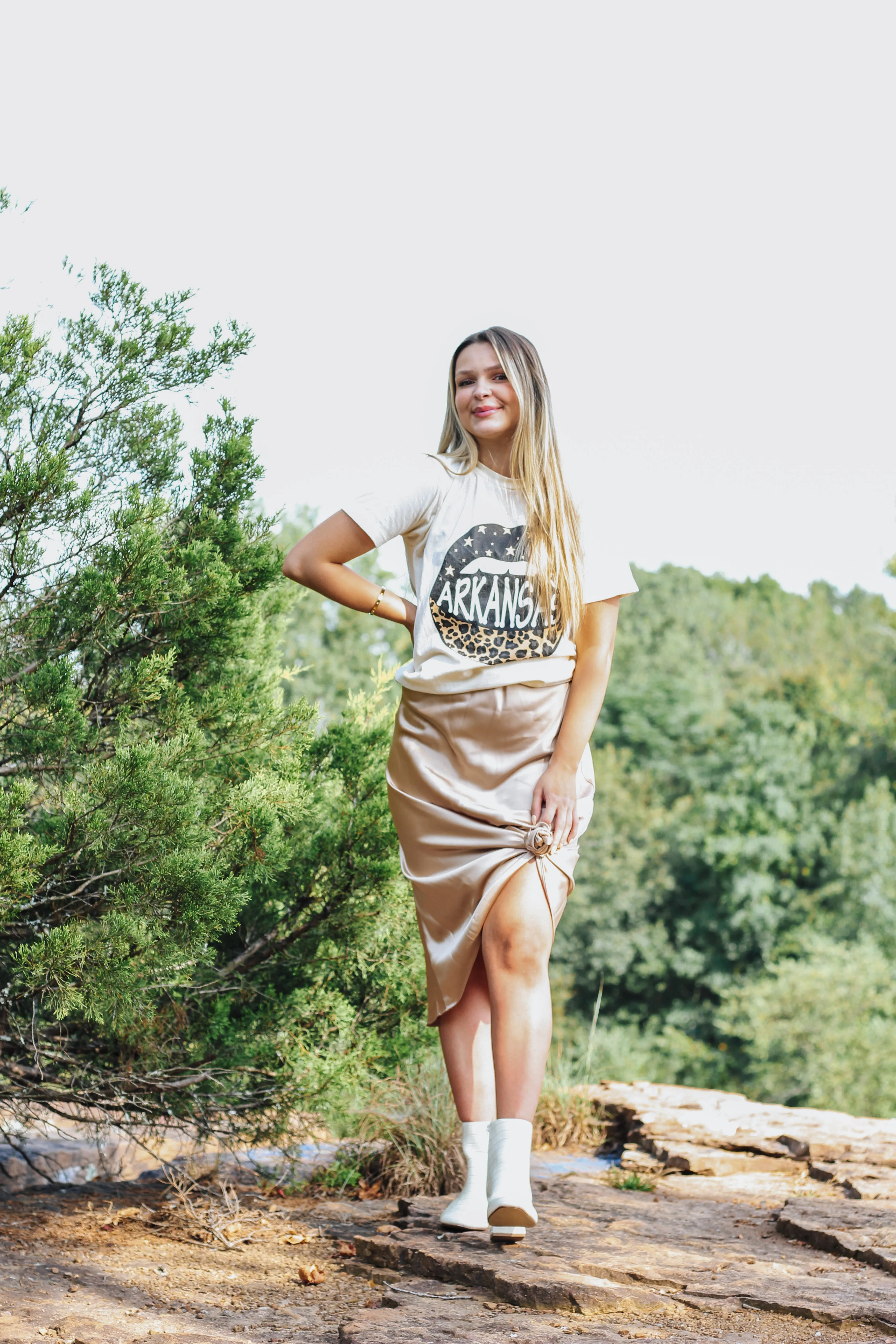 Street Style Gold Skirt