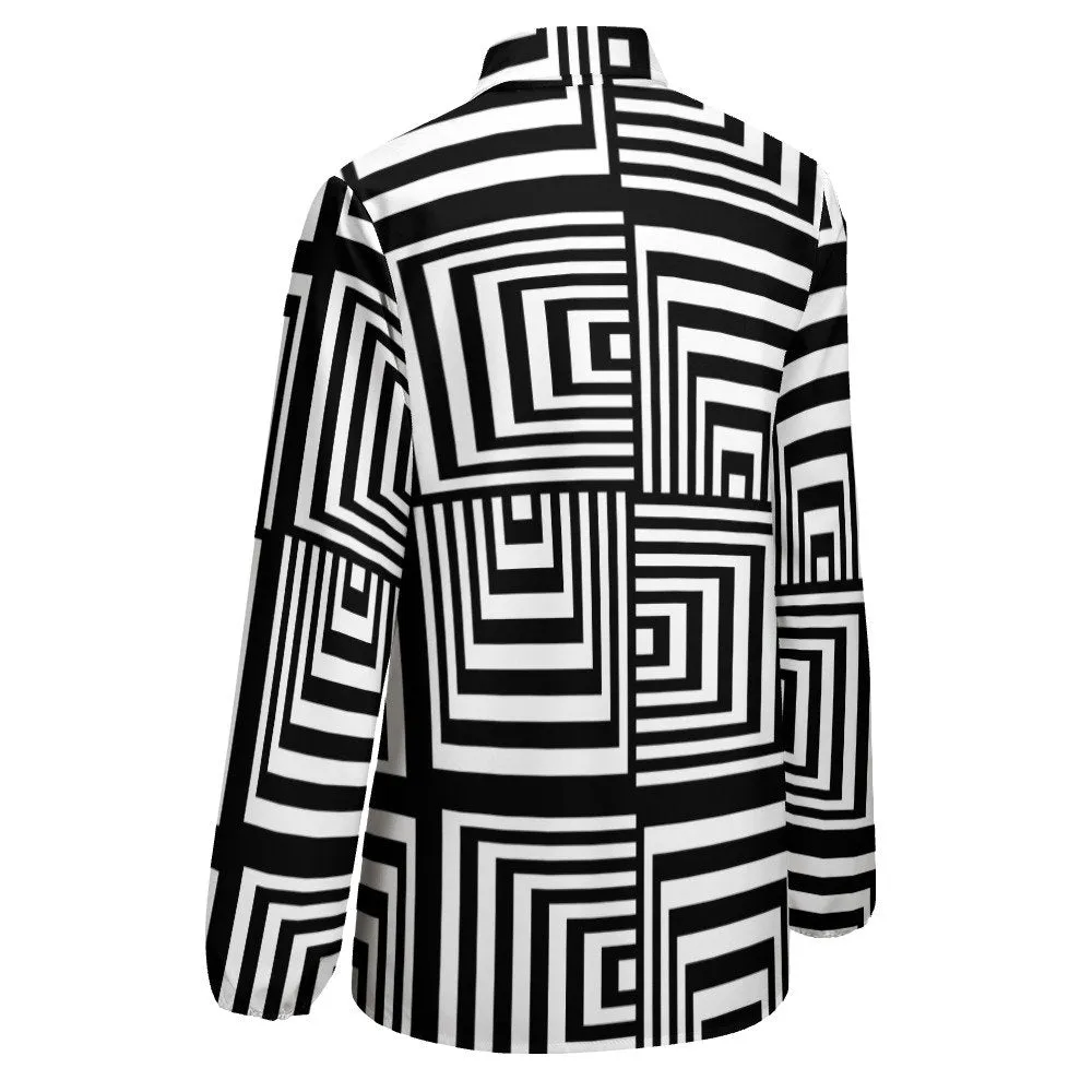 Stripe Shirt Women, Mod Top, 60s inspired top, Op Art Top Women, Black Stripe Top Women, Retro Shirt Women, Retro Blouse Women