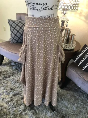 Taupe Floral Skirt