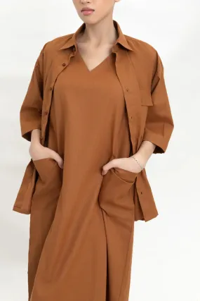 Terracotta A-Line Dress