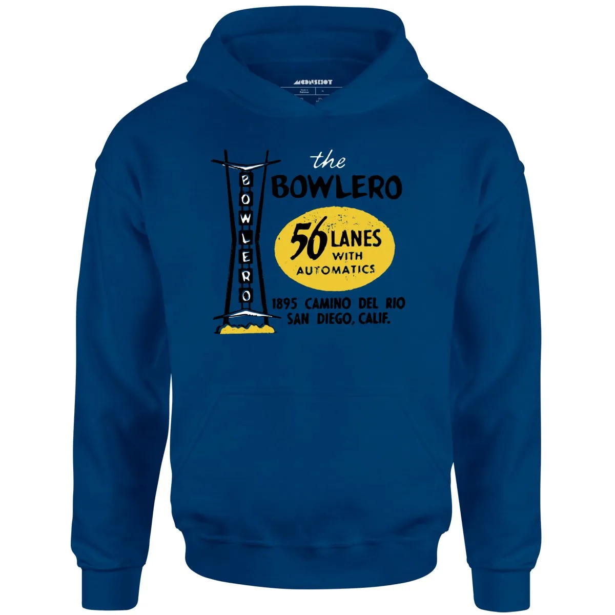 The Bowlero - San Diego, CA - Vintage Bowling Alley - Unisex Hoodie