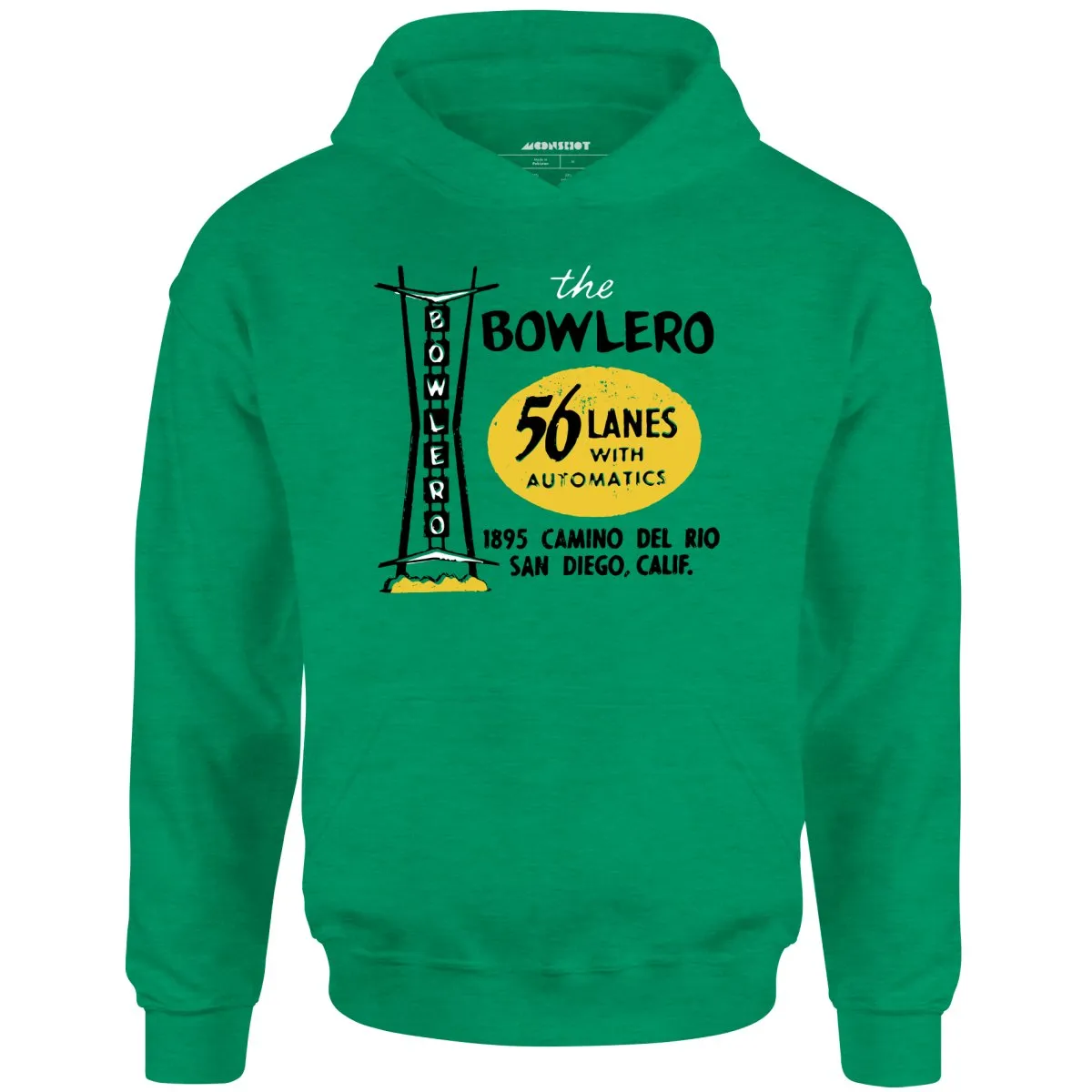 The Bowlero - San Diego, CA - Vintage Bowling Alley - Unisex Hoodie