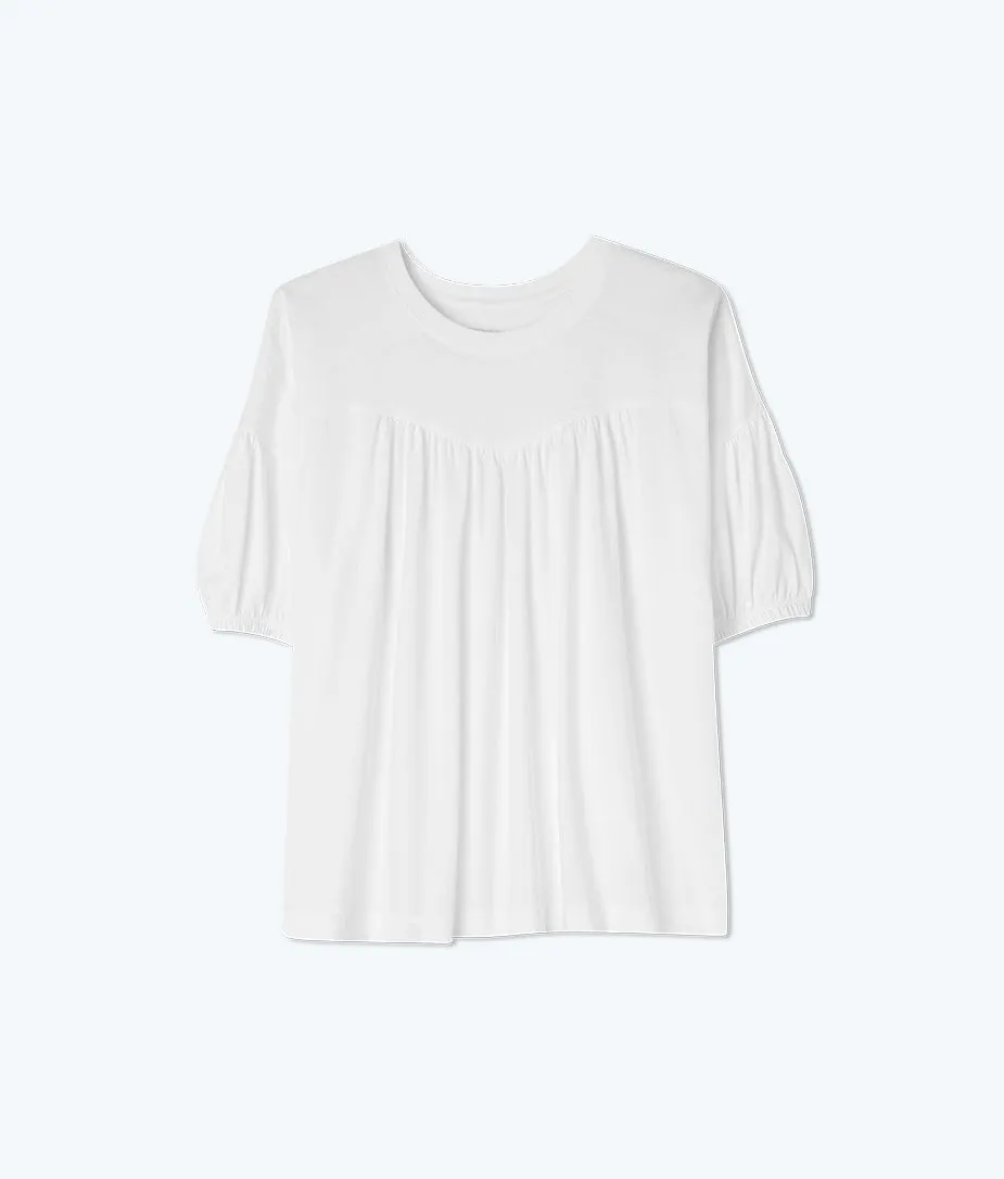 The Luxe Pima Breezy Tee - White Sand