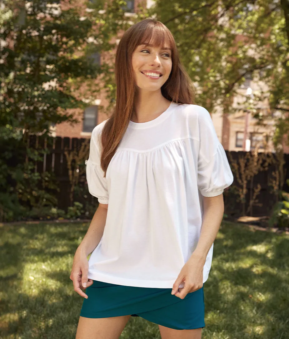 The Luxe Pima Breezy Tee - White Sand