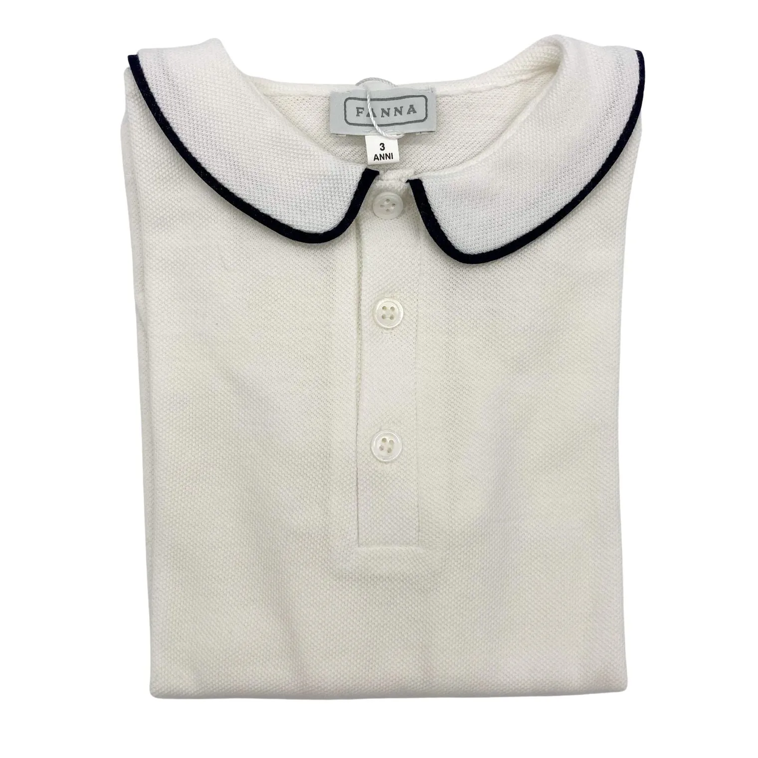 White Cotton Shirt with  Trimmed Collar - Enzo