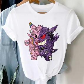 White Graphic T-shirts Set-2 Pokemon (Variants Available)