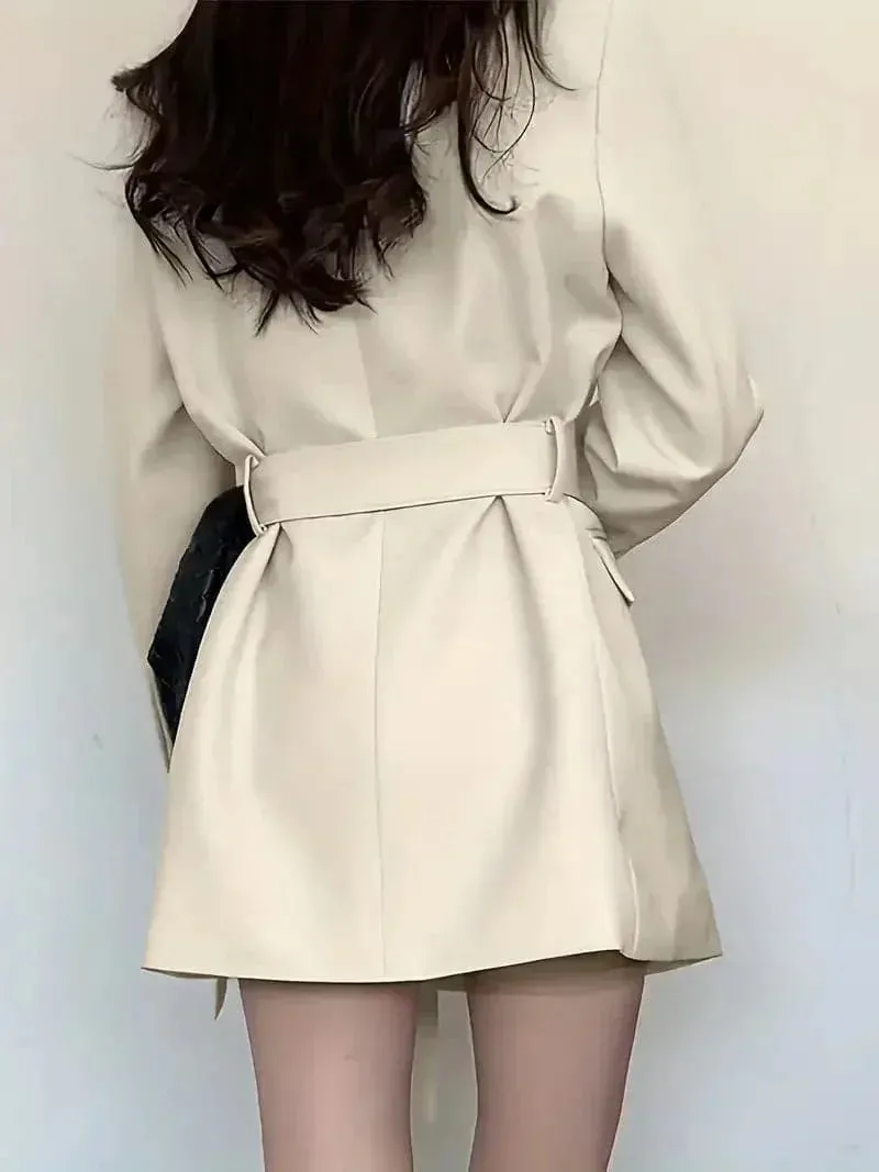 Women's Casual Pocket Blazer Dress with Long Belt | Perfect for All Seasons