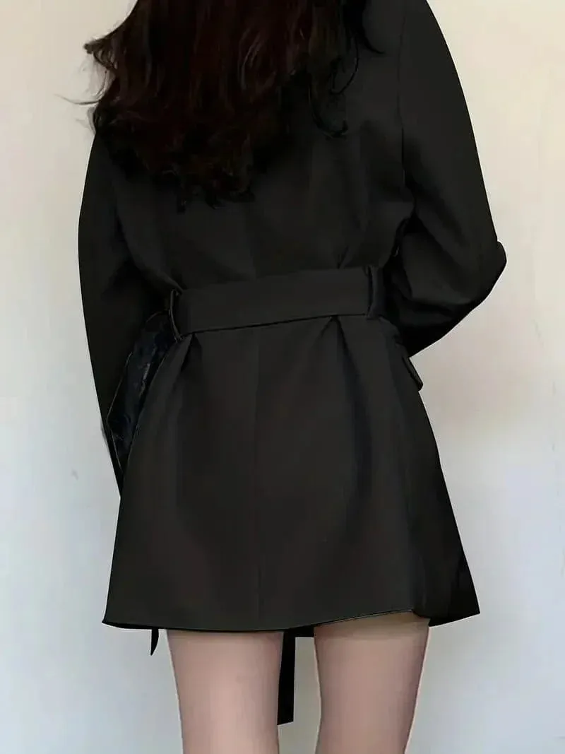 Women's Casual Pocket Blazer Dress with Long Belt | Perfect for All Seasons