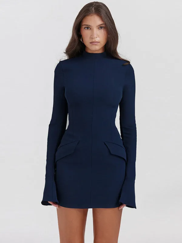 Women's Elegant Slim Long Sleeve Hip Cover Dress