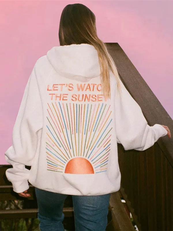 Women's Sunset Print Cozy Warmer Sweatshirt