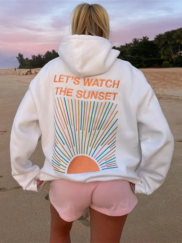 Women's Sunset Print Cozy Warmer Sweatshirt